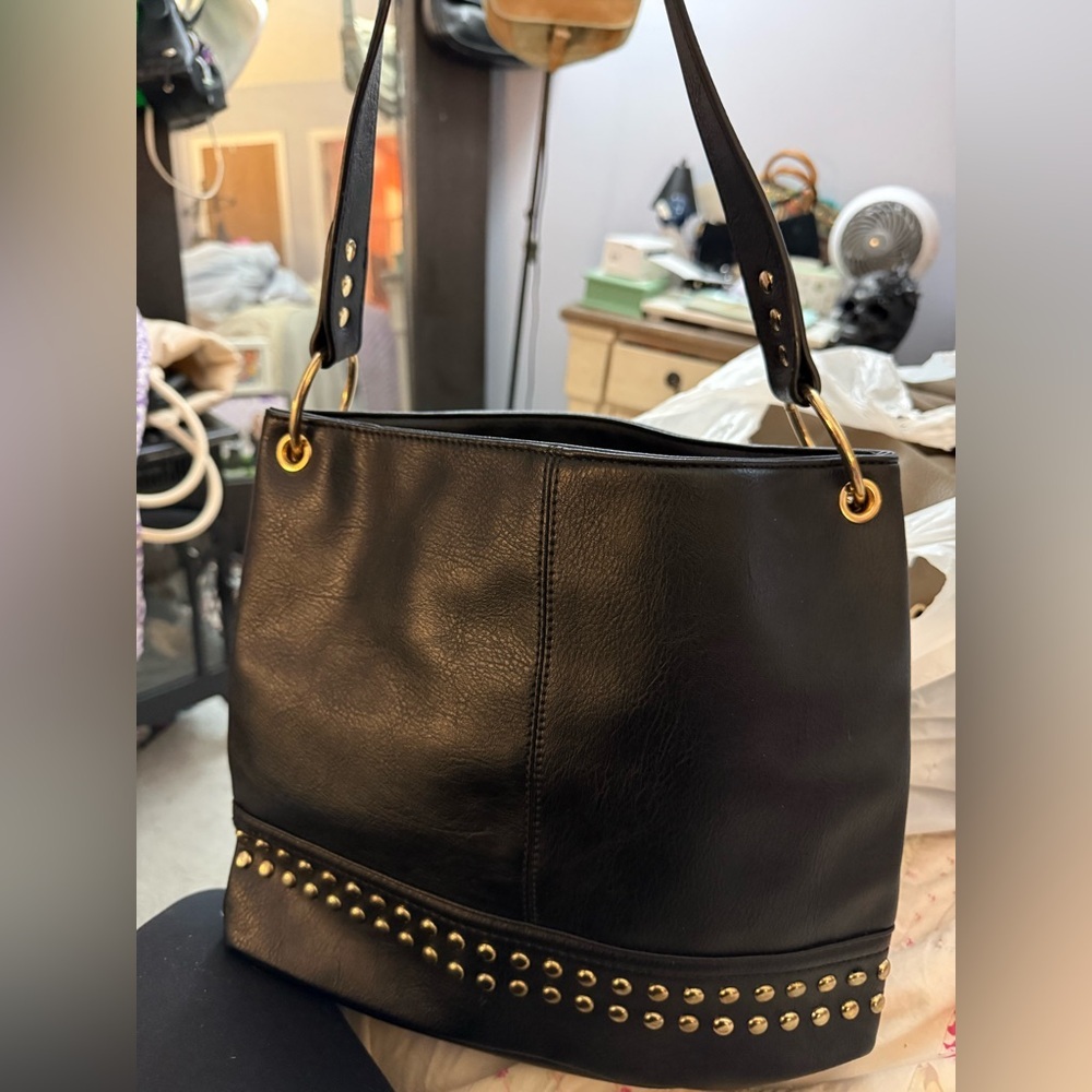 Montana West Studded Vegan Leather Hobo Bag